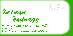 kalman hadnagy business card